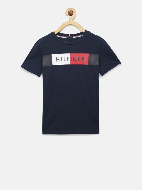 

Tommy Hilfiger Boys Navy Blue Printed Round Neck T-shirt