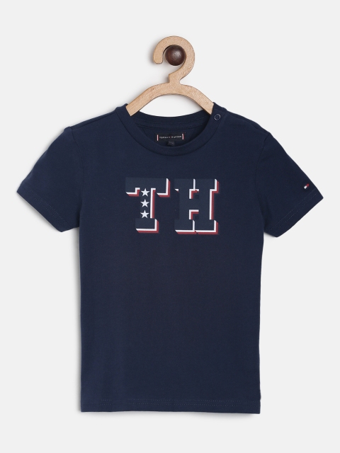 

Tommy Hilfiger Boys Navy Blue Printed Round Neck T-shirt