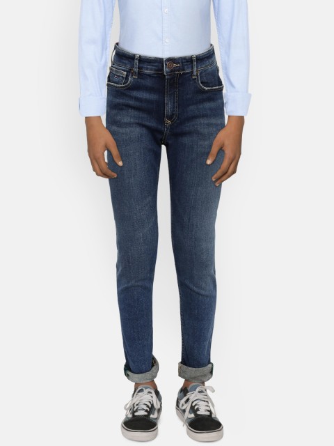 

Tommy Hilfiger Boys Blue Regular Fit Mid-Rise Clean Look Jeans