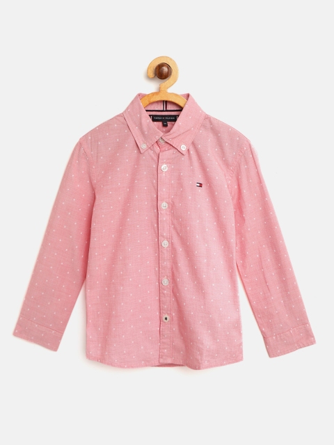 

Tommy Hilfiger Boys Pink & White Regular Fit Printed Casual Shirt