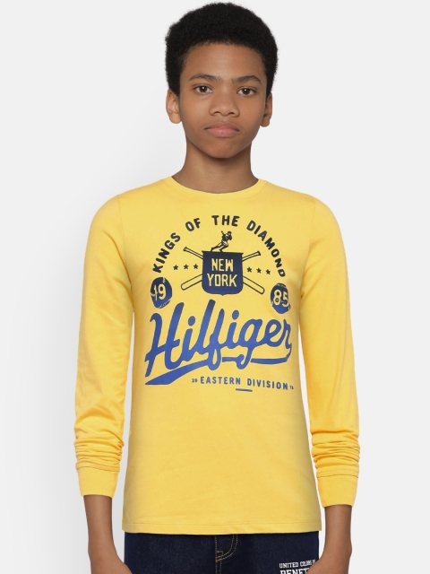 

Tommy Hilfiger Boys Yellow Printed Round Neck T-shirt