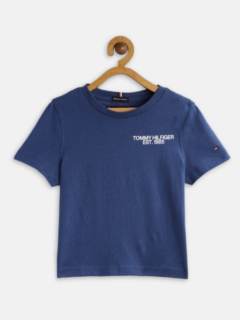 

Tommy Hilfiger Boys Blue Solid Round Neck T-shirt