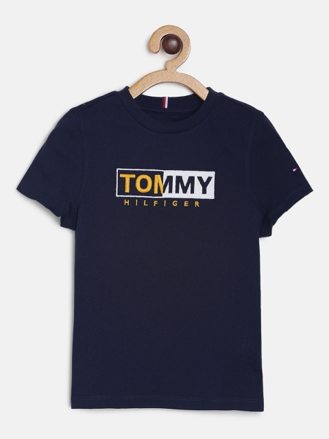 

Tommy Hilfiger Boys Navy Blue Printed Round Neck T-shirt