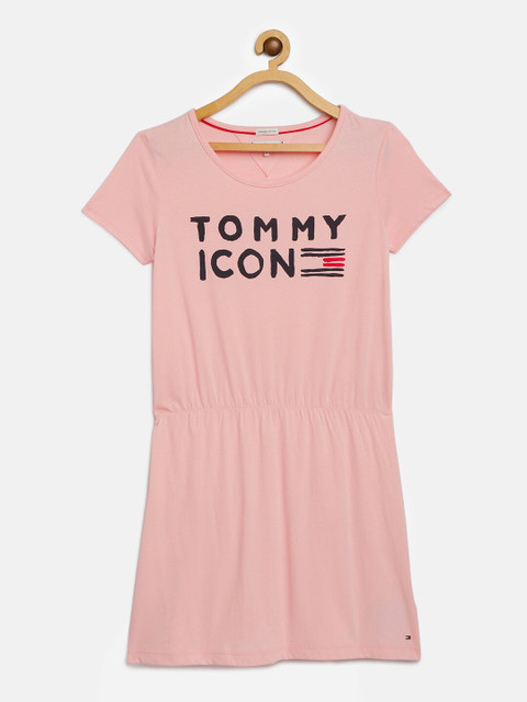 

Tommy Hilfiger Girls Printed Pink A-Line Sustainable Dress