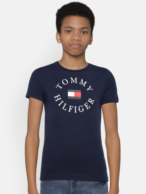 

Tommy Hilfiger Boys Navy Blue Printed Round Neck T-shirt