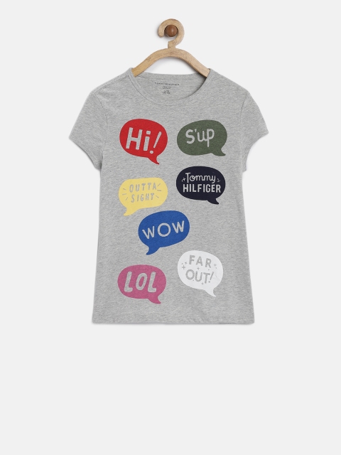 

Tommy Hilfiger Girls Grey Printed Round Neck T-shirt