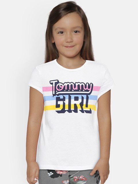 

Tommy Hilfiger Girls White Printed Round Neck T-shirt