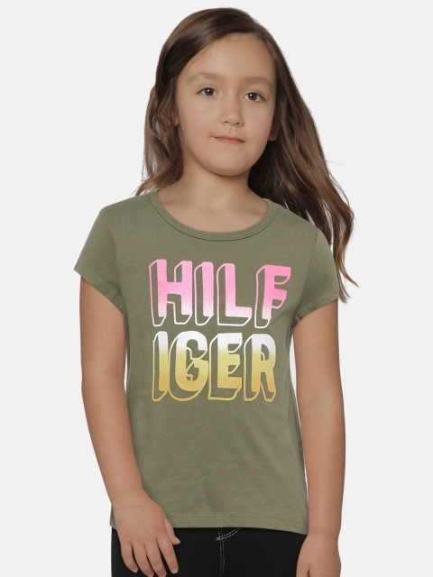 

Tommy Hilfiger Girls Green Printed Round Neck T-shirt