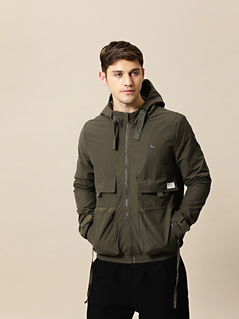 

Mr Bowerbird Men Olive Green Solid Tailored Jacket