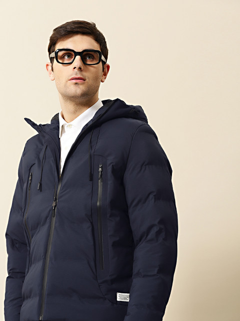 

Mr Bowerbird Men Navy Blue Tailored Fit Solid Puffer Jacket