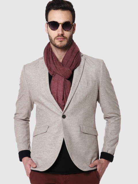 

SELECTED Brown Solid Slim Fit Single-Breasted Casual Blazer