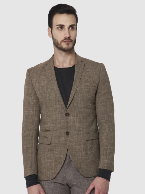

SELECTED Men Brown Solid Slim fit Single-Breasted Smart Casual Blazer