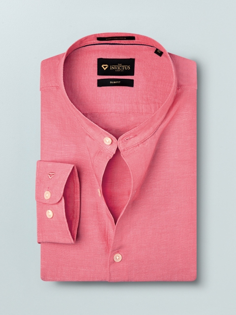 

INVICTUS Men Coral Pink Slim Fit Solid Casual Shirt