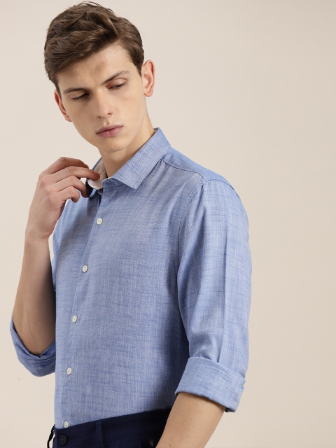 

INVICTUS Men Blue Slim Fit Self Design Formal Shirt