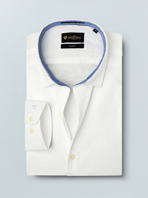 

INVICTUS Men White Slim Fit Solid Formal Shirt