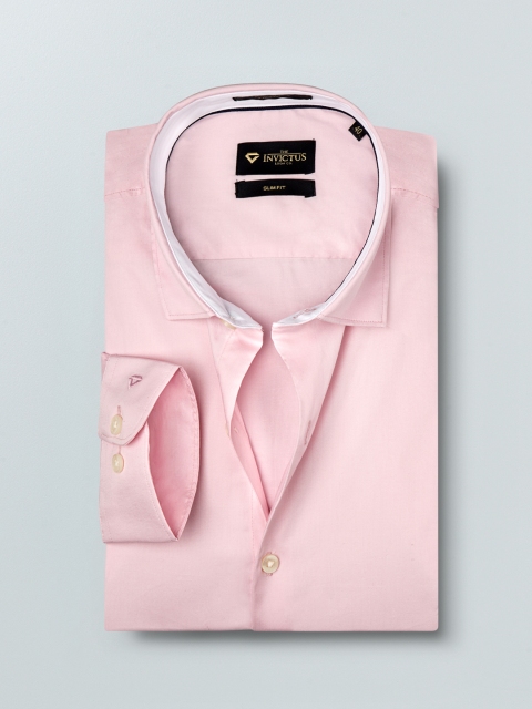 

INVICTUS Men Pink Slim Fit Solid Formal Shirt