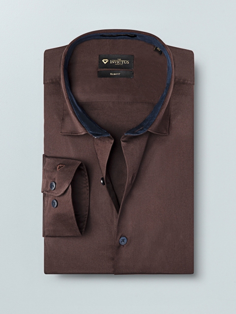 

INVICTUS Men Brown Slim Fit Solid Formal Shirt