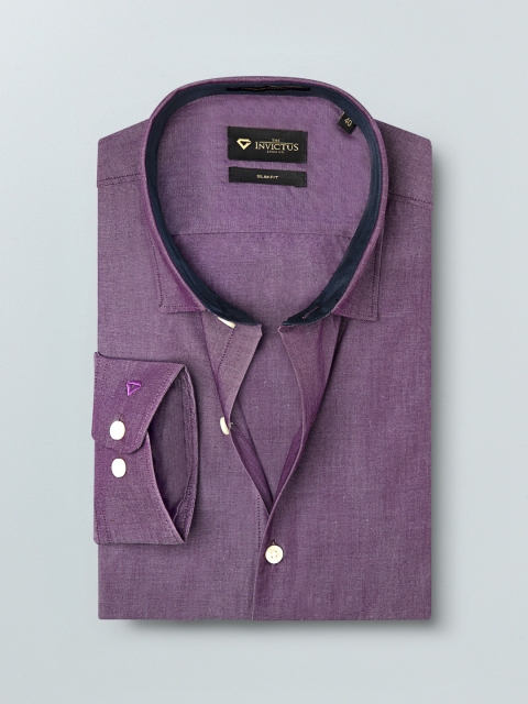 

INVICTUS Men Purple Slim Fit Solid Formal Shirt