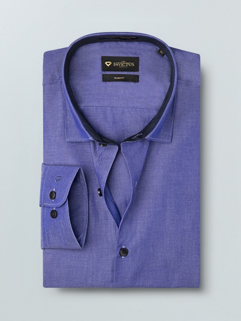 

INVICTUS Men Blue Slim Fit Solid Formal Shirt