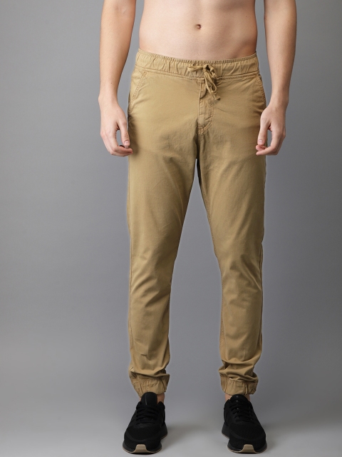 

HERE&NOW Men Khaki Slim Fit Solid Joggers