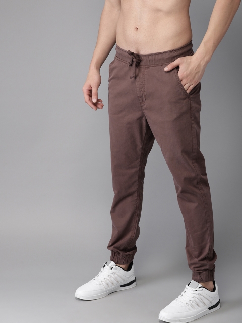 

HERE&NOW Men Brown Regular Fit Solid Joggers