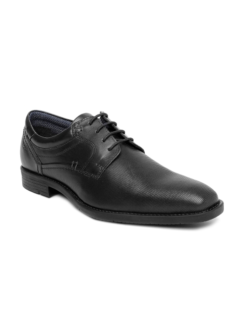 

Park Avenue Men Black Textured Leather Formal Derbys