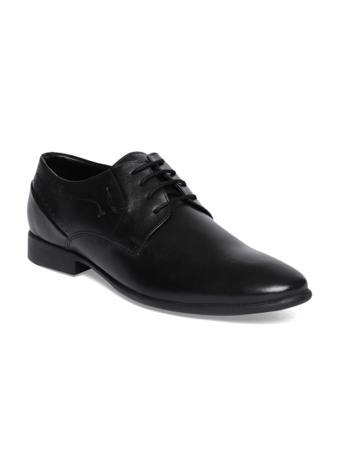 

Park Avenue Men Black Solid Leather Formal Derbys