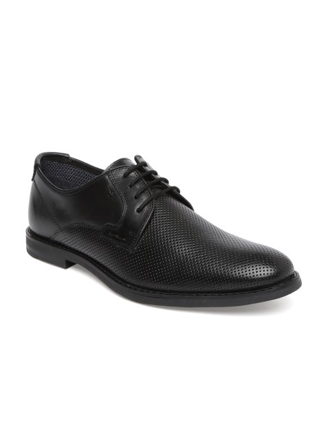 

Park Avenue Men Black Textured Leather Formal Derbys