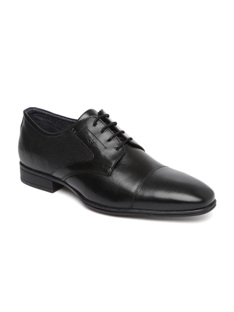 

Park Avenue Men Black Solid Leather Formal Derbys