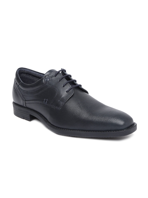 

Park Avenue Men Navy Blue Textured Leather Formal Derbys