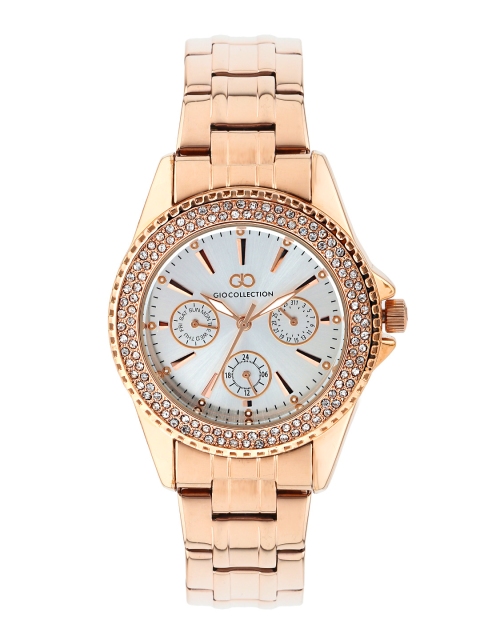

GIO COLLECTION Women Steel-Toned Embellished Dial Watch G2009-33