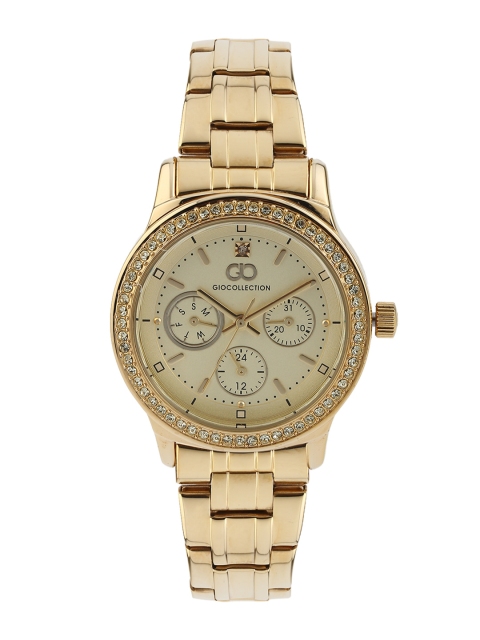 

GIO COLLECTION Women Gold-Toned Stone-Studded Dial Watch G2007-33