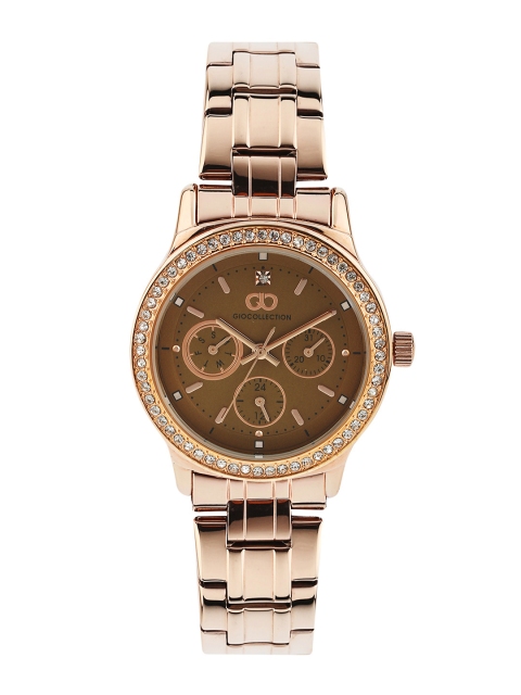 

GIO COLLECTION Women Brown Stone-Studded Dial Watch G2007-55