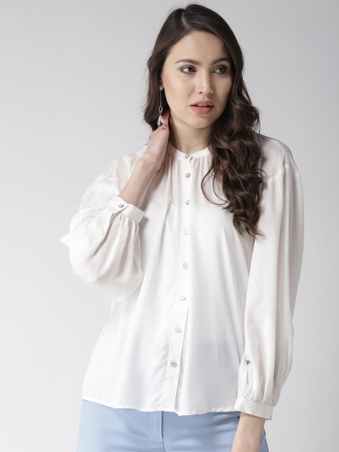 

Marks & Spencer Women White Semi-Sheer Regular Fit Solid Casual Shirt