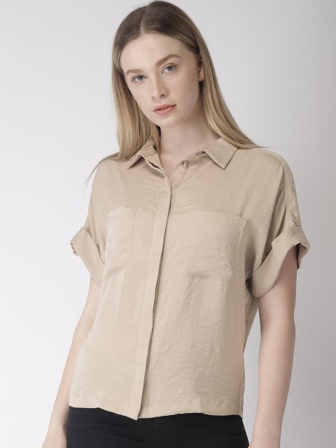 

Marks & Spencer Women Camel Brown Regular Fit Solid Casual Shirt