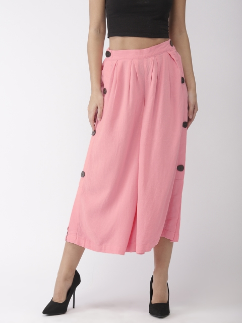 

Marks & Spencer Women Pink Solid Wide Leg Cropped Palazzos