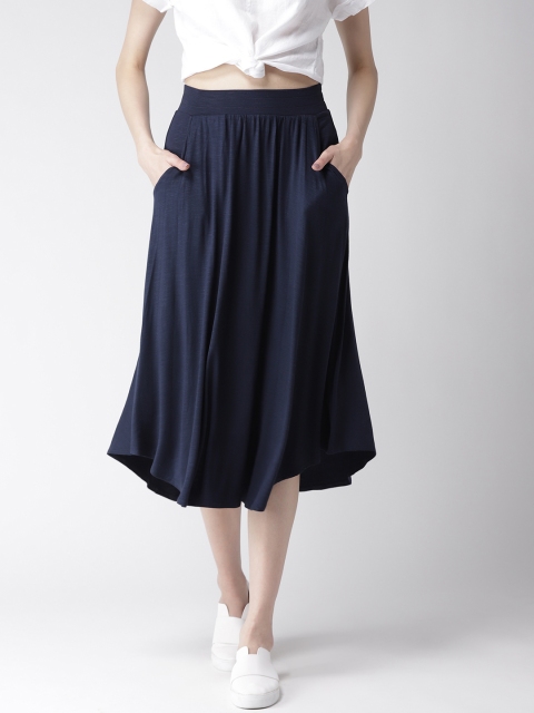 

Marks & Spencer Women Navy Blue Solid A-Line Skirt