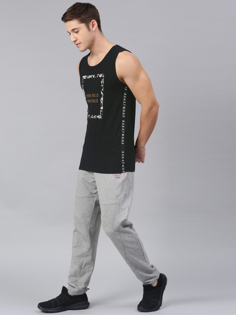 

Maniac Men Black Printed Round Neck Pure Cotton T-shirt