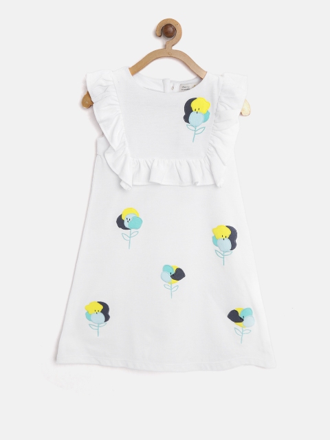 

Cherry Crumble Girls White Applique A-Line Dress