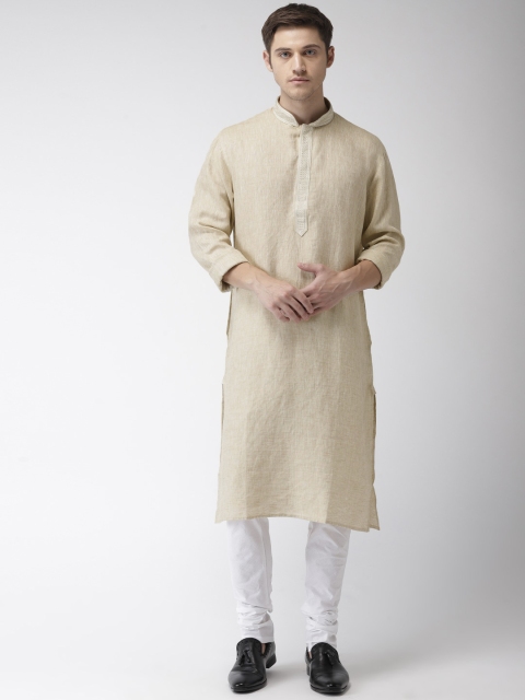 

Raymond Ethnix Men Beige & White Solid Kurta Set