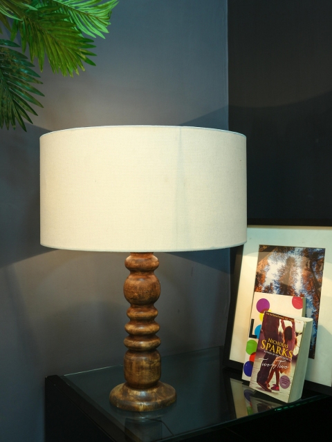 

Grated Ginger Cream-Coloured Solid Handcrafted Table Lamp