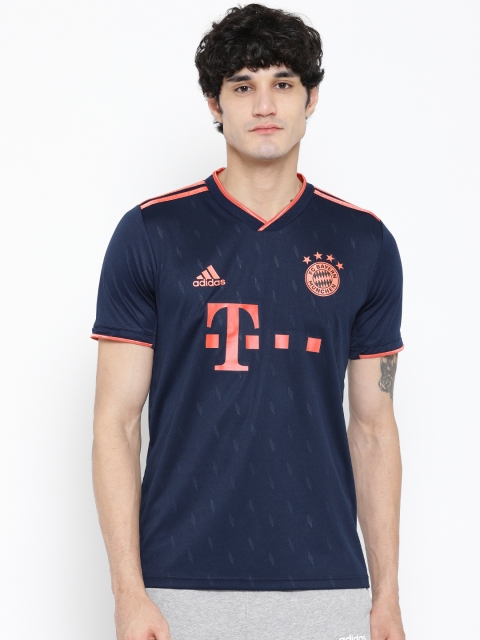 

ADIDAS Men Navy Blue & Coral Pink Printed FC Bayern Third Jersey