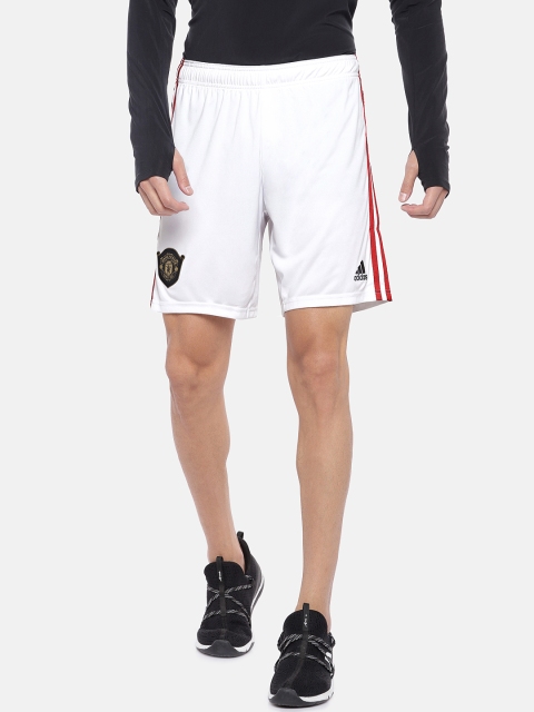 

ADIDAS Men White Manchester United F.C. Home Solid Football Shorts