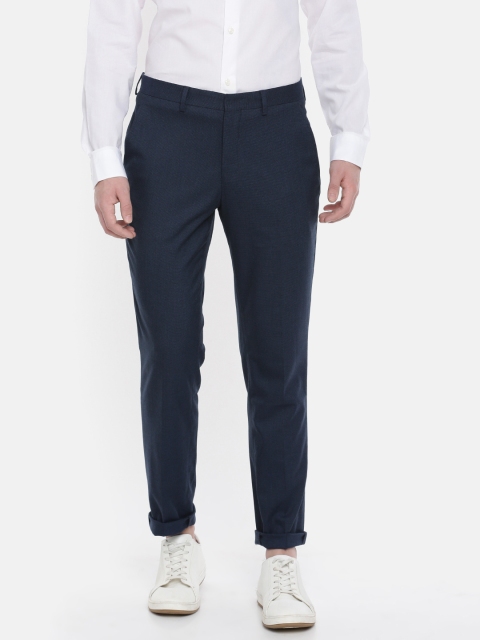 

SELECTED Men Navy Blue Urban Slim Fit Solid Regular Trousers