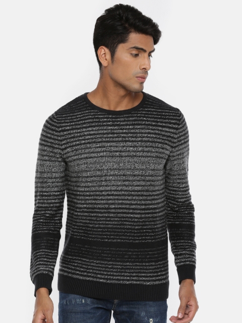 

SELECTED Men Black & White Solid Sweater