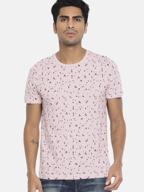 

SELECTED Men Pink Printed Round Neck T-shirt