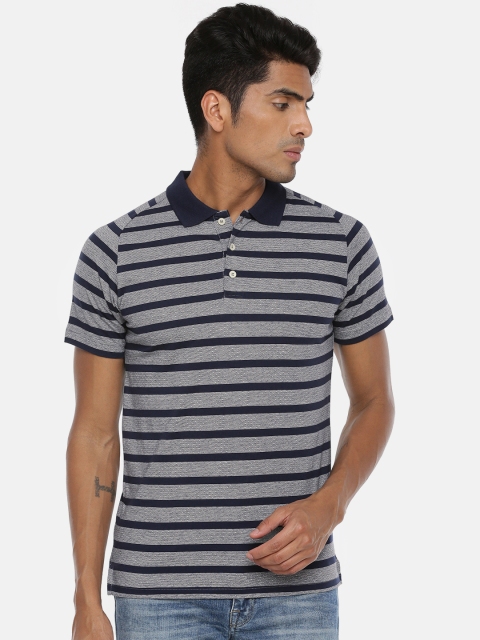 

SELECTED Men Navy Blue Printed Polo Collar T-shirt