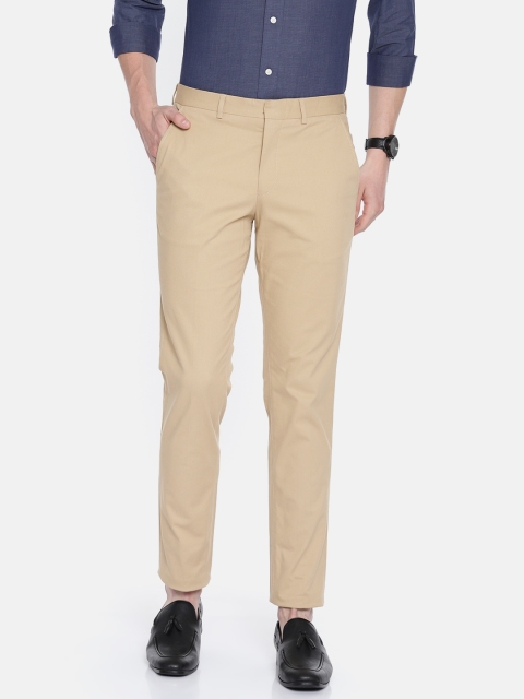 

SELECTED Men Beige Urban Slim Slim Fit Solid Regular Trousers
