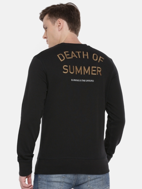 

SELECTED Men Black Embroidered Sweatshirt