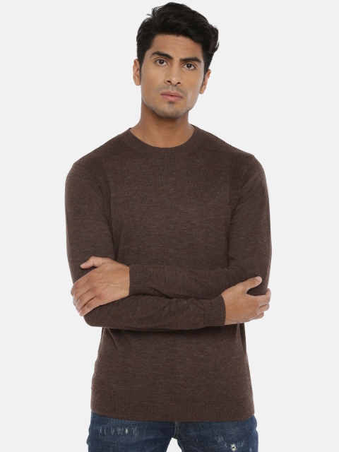

SELECTED Men Brown Solid Sweater